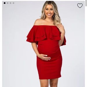 Red maternity dress - Pink Blush